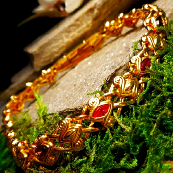 Vtg Swarovski Swan Pink Purple Crystal Necklace - Picture 10 of 16